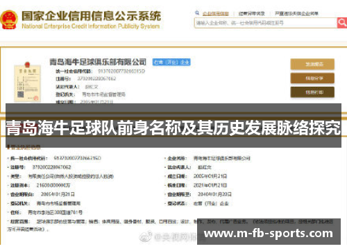 青岛海牛足球队前身名称及其历史发展脉络探究